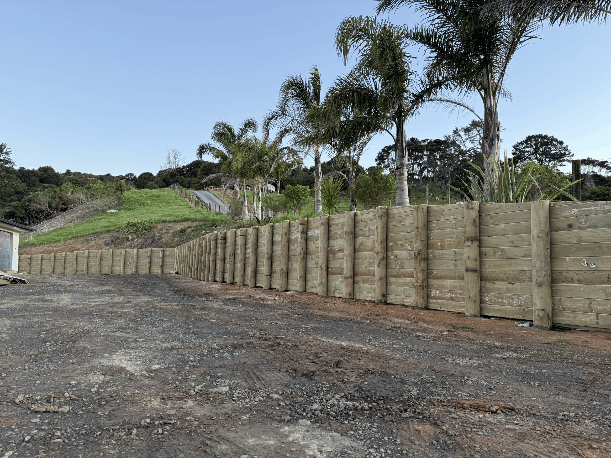 Timber retaining wall scaled